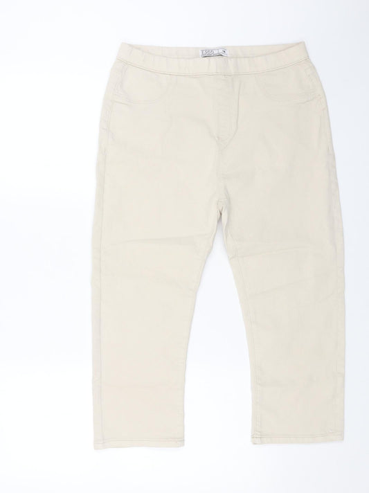 365 Womens Beige Cotton Jegging Jeans Size 14 L20 in Regular