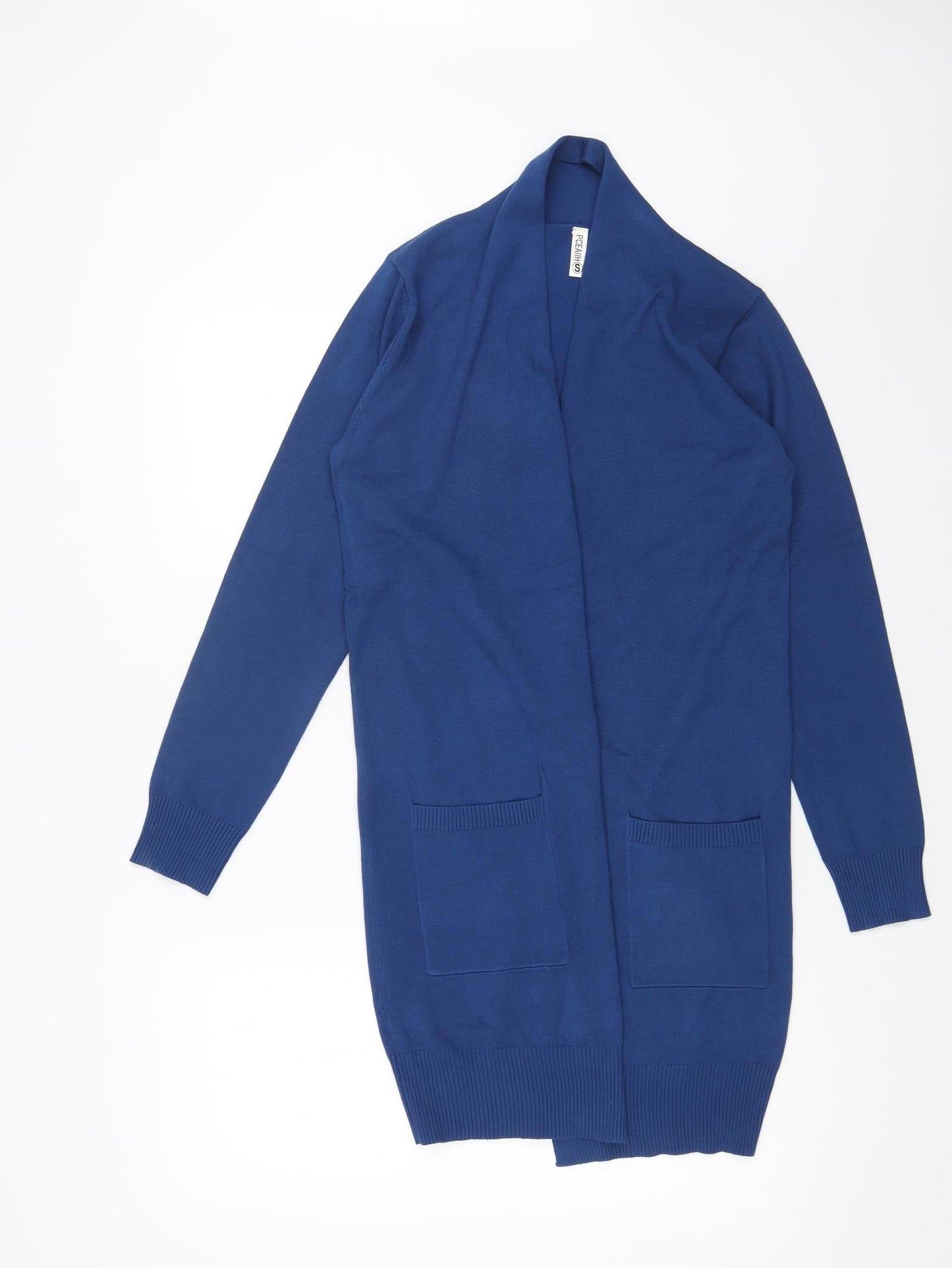 PCEAIIH Womens Blue V-Neck Acrylic Cardigan Jumper Size S