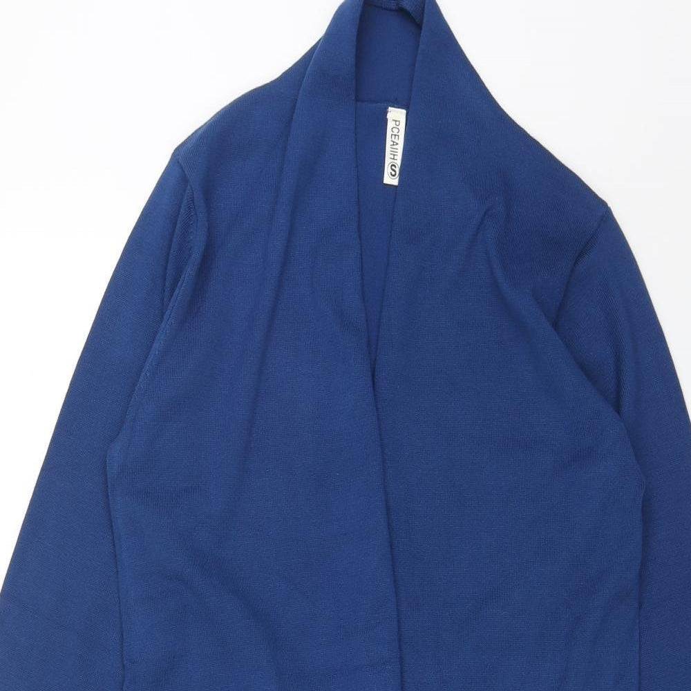PCEAIIH Womens Blue V-Neck Acrylic Cardigan Jumper Size S