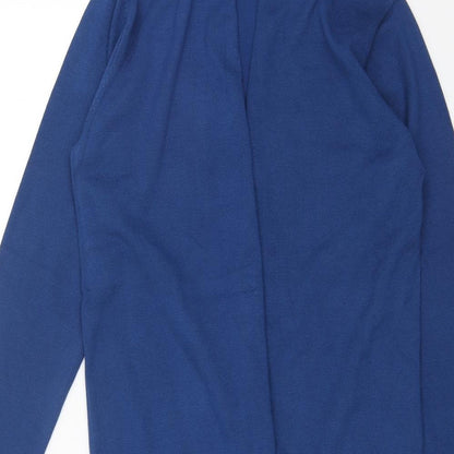PCEAIIH Womens Blue V-Neck Acrylic Cardigan Jumper Size S