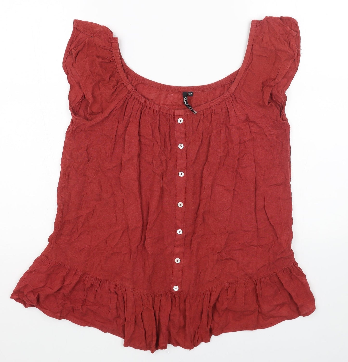 Womens UK Size 8 intuition Red Basic Blouse