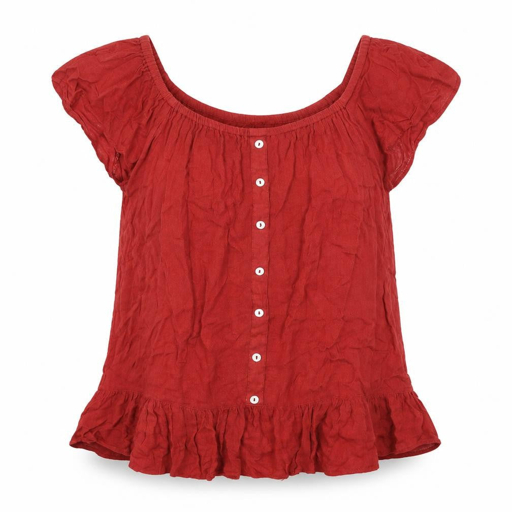 Womens UK Size 8 intuition Red Basic Blouse