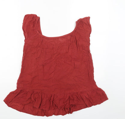 Womens UK Size 8 intuition Red Basic Blouse