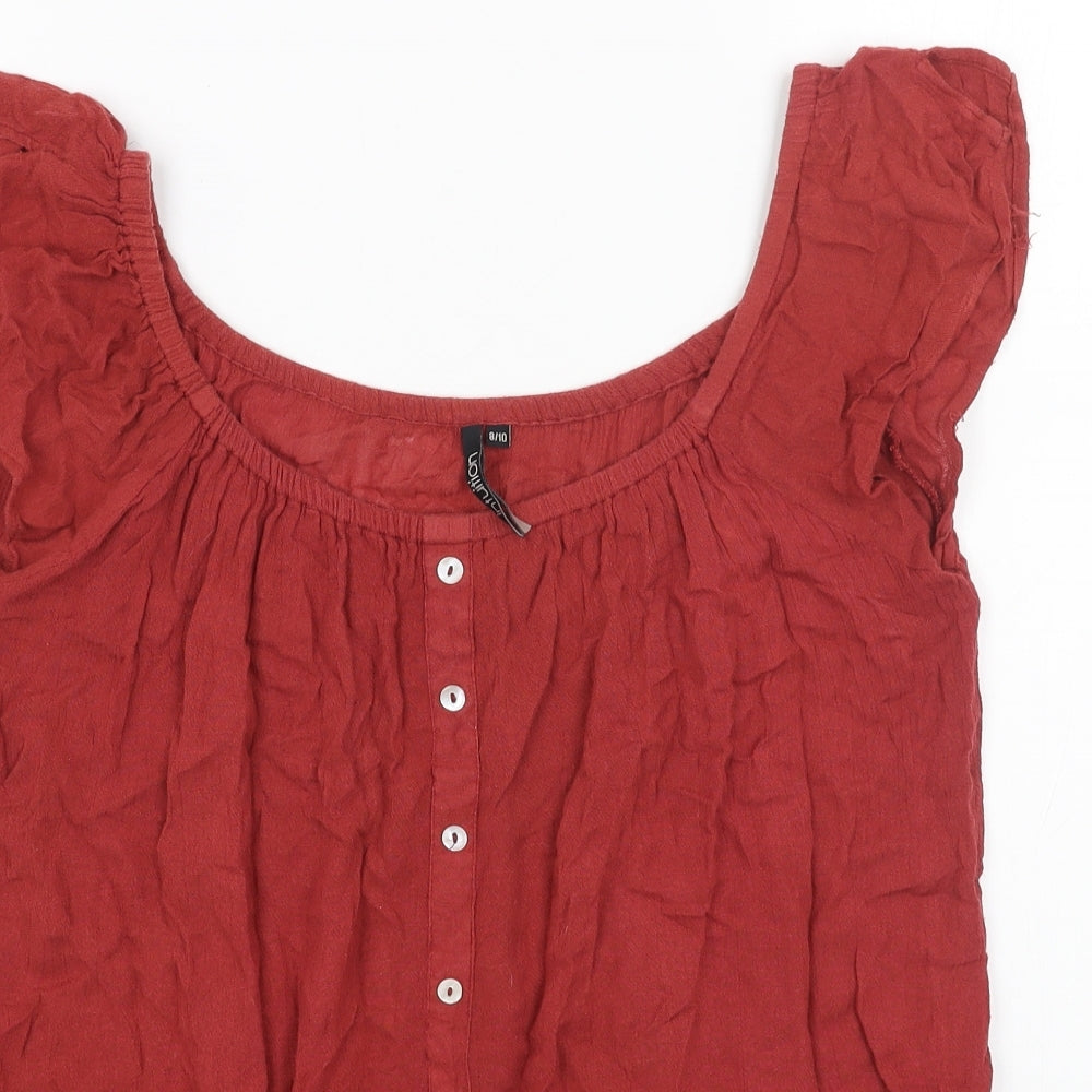 Womens UK Size 8 intuition Red Basic Blouse