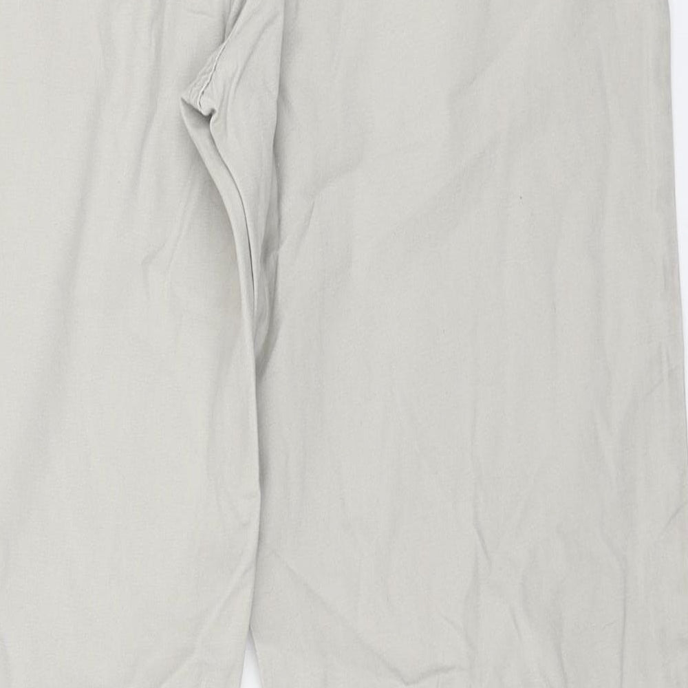 Easy Mens Beige Cotton Straight Jeans Size 32 in L28 in Regular Button