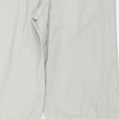 Easy Mens Beige Cotton Straight Jeans Size 32 in L28 in Regular Button