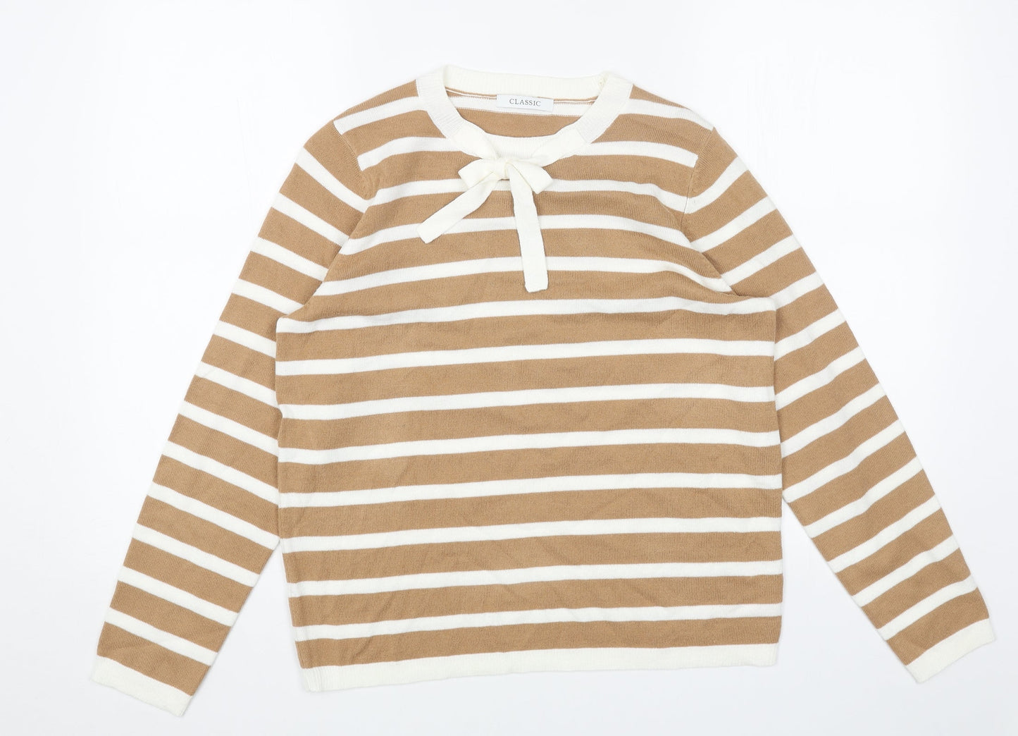 Womens UK Size 12 Marks and Spencer Beige Pullover Jumper