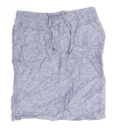Bonmarché Womens Blue Polyester Straight & Pencil Skirt Size 12 Drawstring