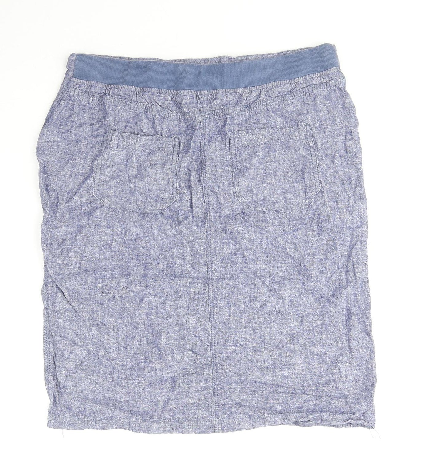 Bonmarché Womens Blue Polyester Straight & Pencil Skirt Size 12 Drawstring