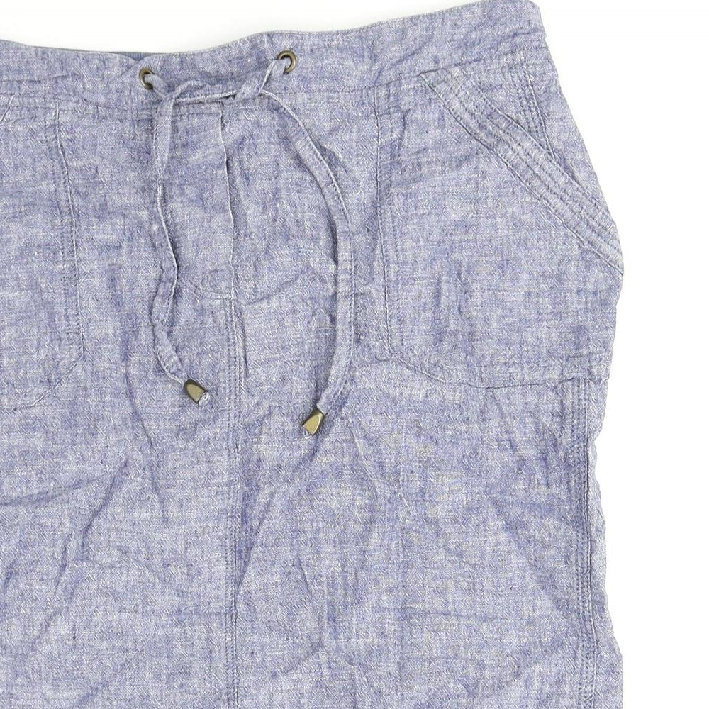 Bonmarché Womens Blue Polyester Straight & Pencil Skirt Size 12 Drawstring