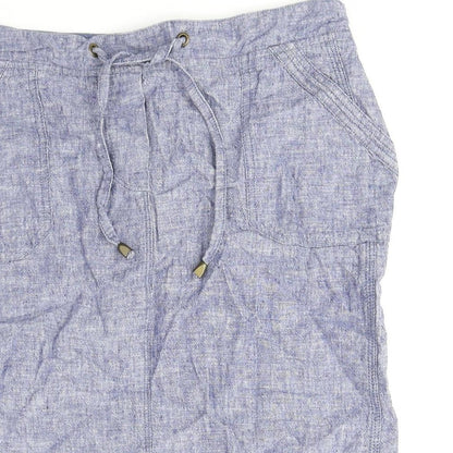 Bonmarché Womens Blue Polyester Straight & Pencil Skirt Size 12 Drawstring