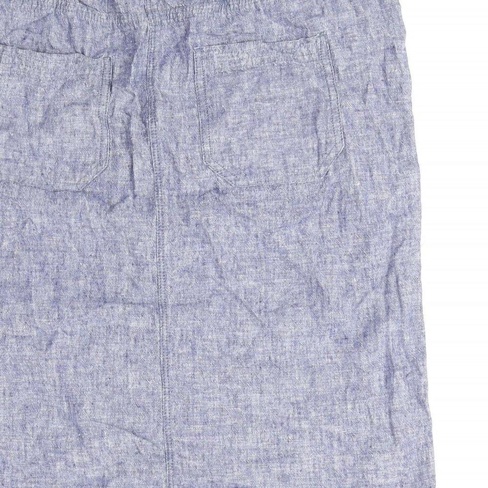 Bonmarché Womens Blue Polyester Straight & Pencil Skirt Size 12 Drawstring