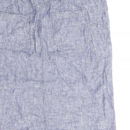 Bonmarché Womens Blue Polyester Straight & Pencil Skirt Size 12 Drawstring