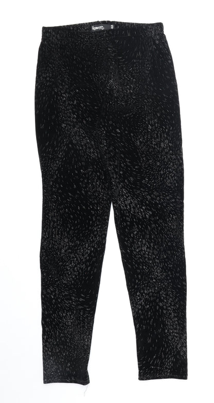 Signage Womens Black Geometric Polyester Jogger Leggings Size 10