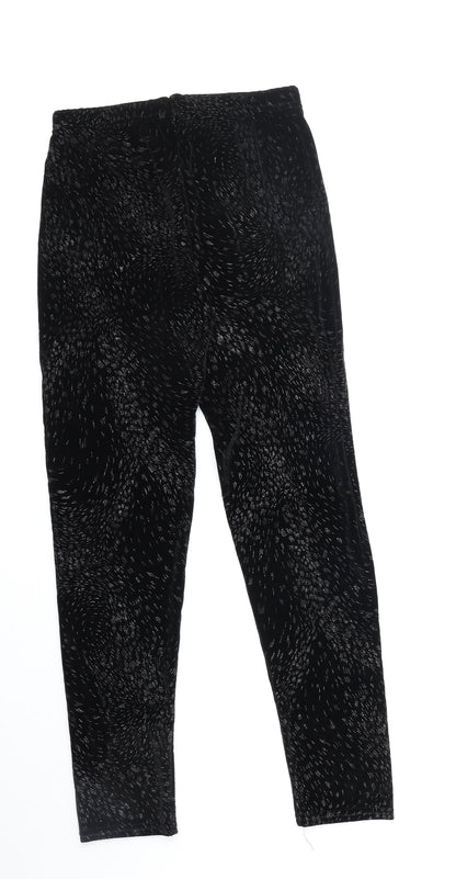 Signage Womens Black Geometric Polyester Jogger Leggings Size 10
