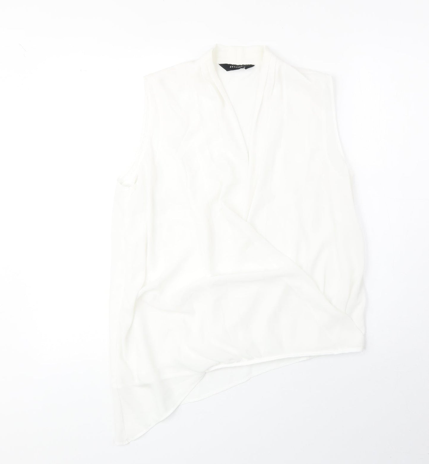 Womens UK Size 10 Decjuba White Basic Tank