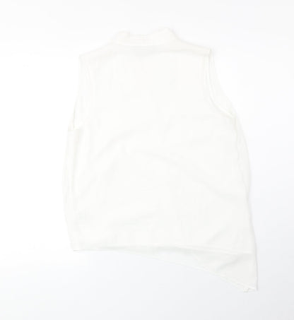 Womens UK Size 10 Decjuba White Basic Tank