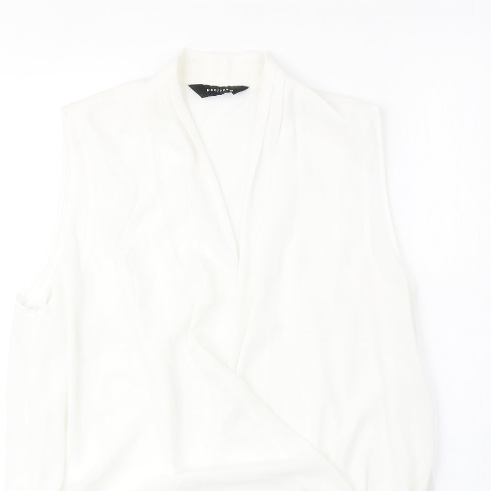 Womens UK Size 10 Decjuba White Basic Tank