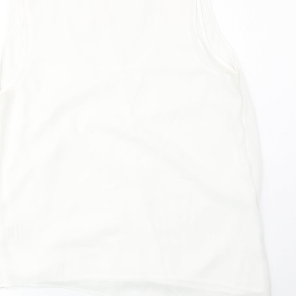 Womens UK Size 10 Decjuba White Basic Tank