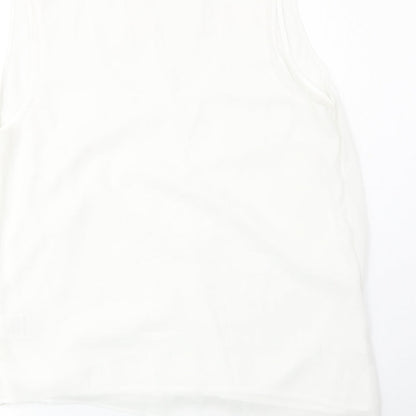 Womens UK Size 10 Decjuba White Basic Tank