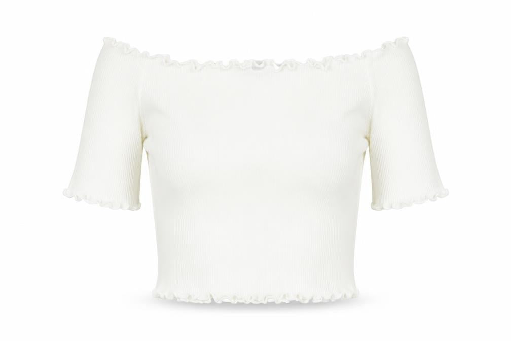 Womens UK Size 6 Boohoo White Cropped T-Shirt