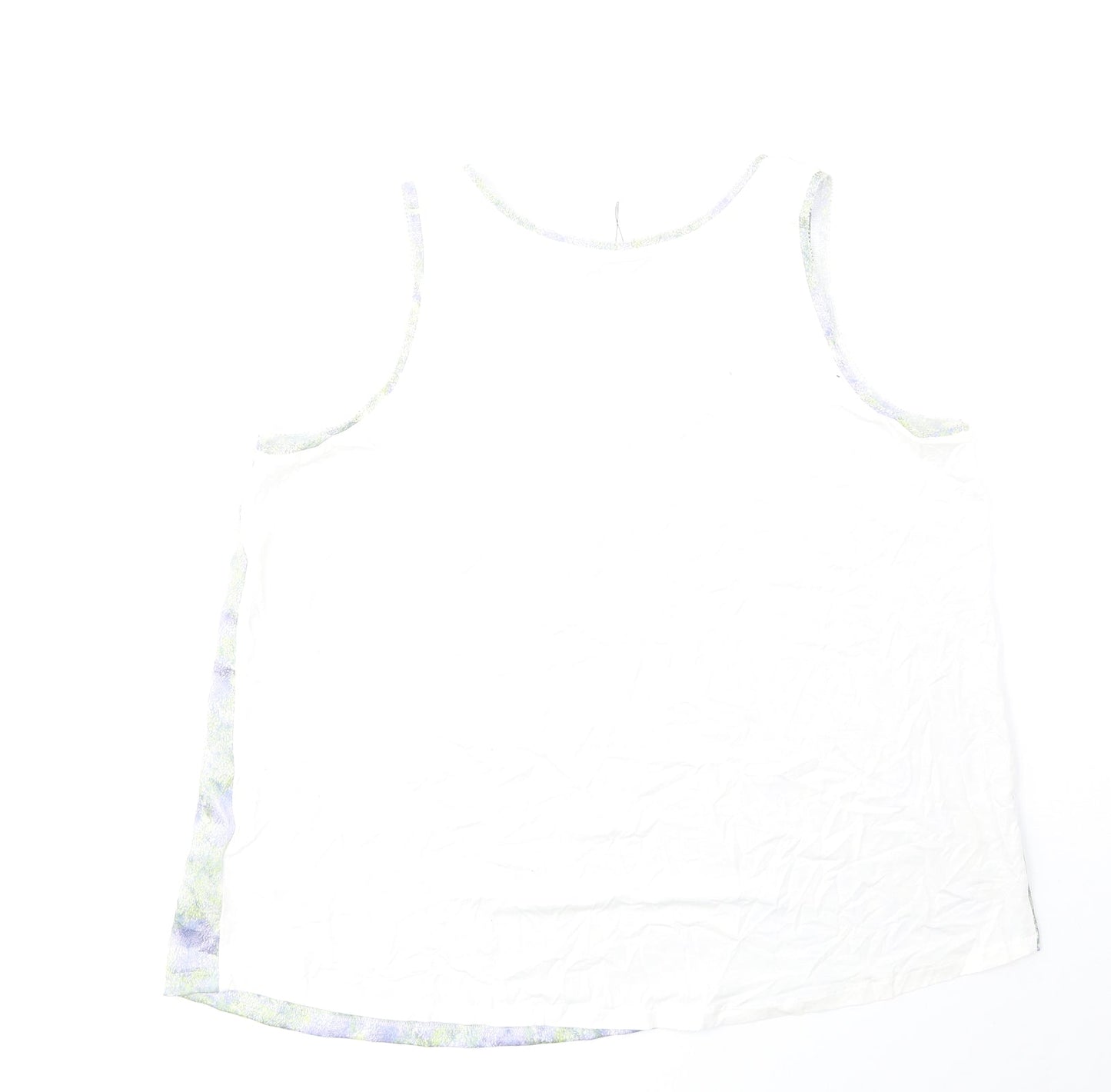 Marks and Spencer Womens Green Viscose Basic Tank Size 14 Scoop Neck