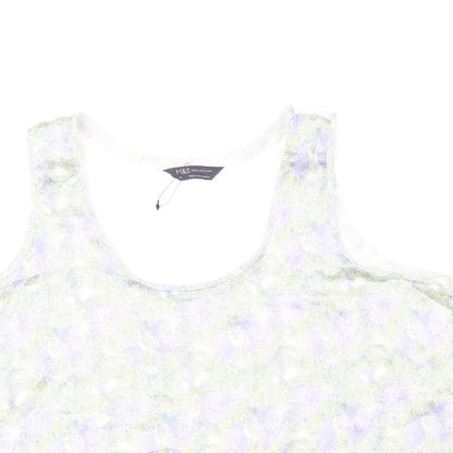 Marks and Spencer Womens Green Viscose Basic Tank Size 14 Scoop Neck