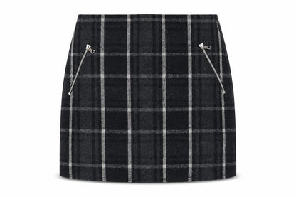 Gap Womens Black Plaid Polyester Straight & Pencil Skirt Size 6 Zip