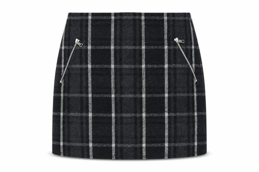 Gap Womens Black Plaid Polyester Straight & Pencil Skirt Size 6 Zip