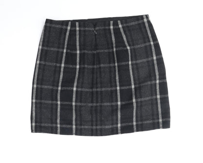 Gap Womens Black Plaid Polyester Straight & Pencil Skirt Size 6 Zip