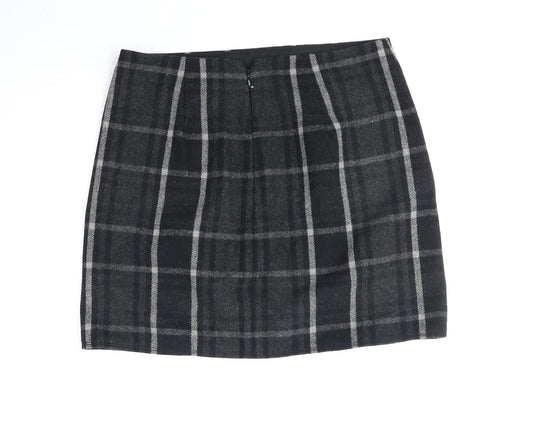 Gap Womens Black Plaid Polyester Straight & Pencil Skirt Size 6 Zip