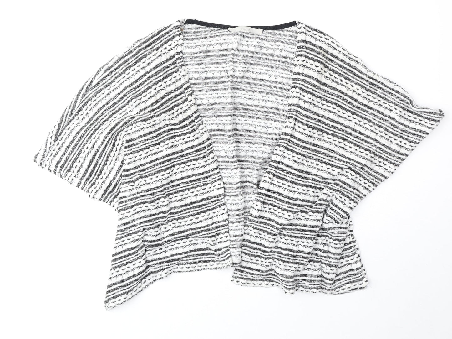 George Womens Grey V-Neck Geometric Viscose Cardigan Jumper Size 10