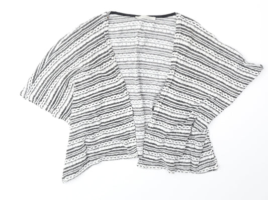 George Womens Grey V-Neck Geometric Viscose Cardigan Jumper Size 10