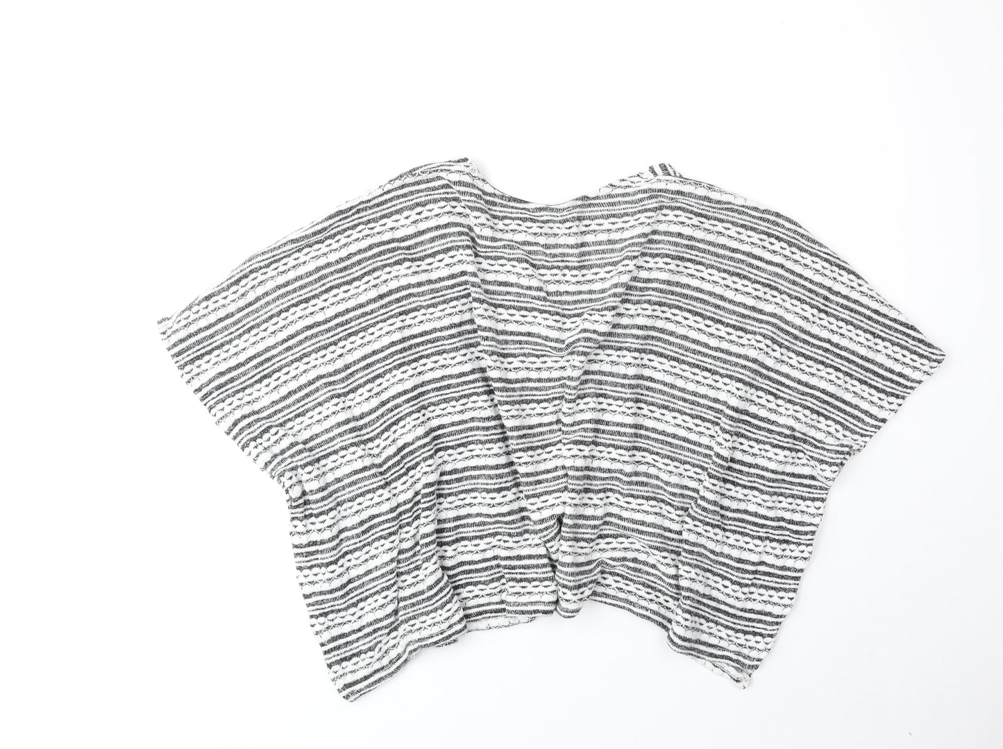 George Womens Grey V-Neck Geometric Viscose Cardigan Jumper Size 10