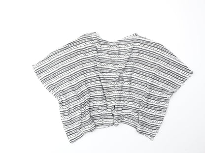 George Womens Grey V-Neck Geometric Viscose Cardigan Jumper Size 10