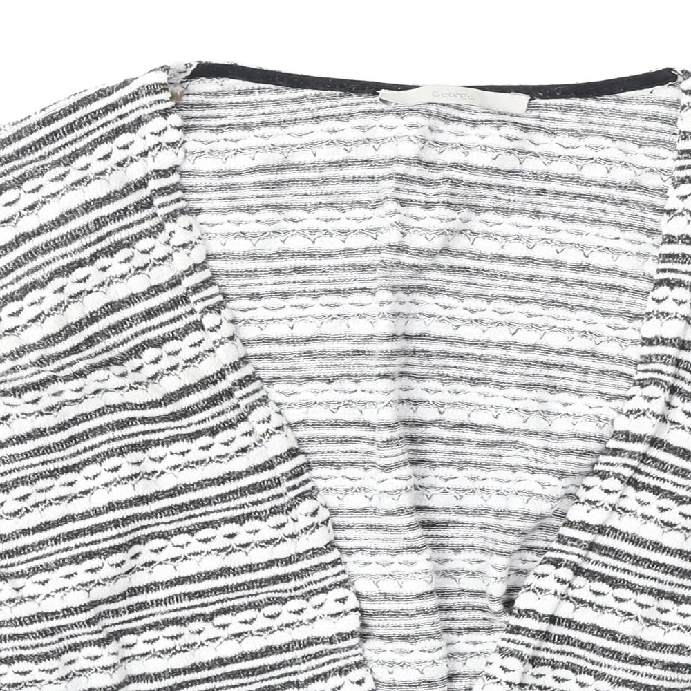 George Womens Grey V-Neck Geometric Viscose Cardigan Jumper Size 10