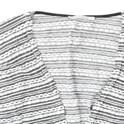 George Womens Grey V-Neck Geometric Viscose Cardigan Jumper Size 10