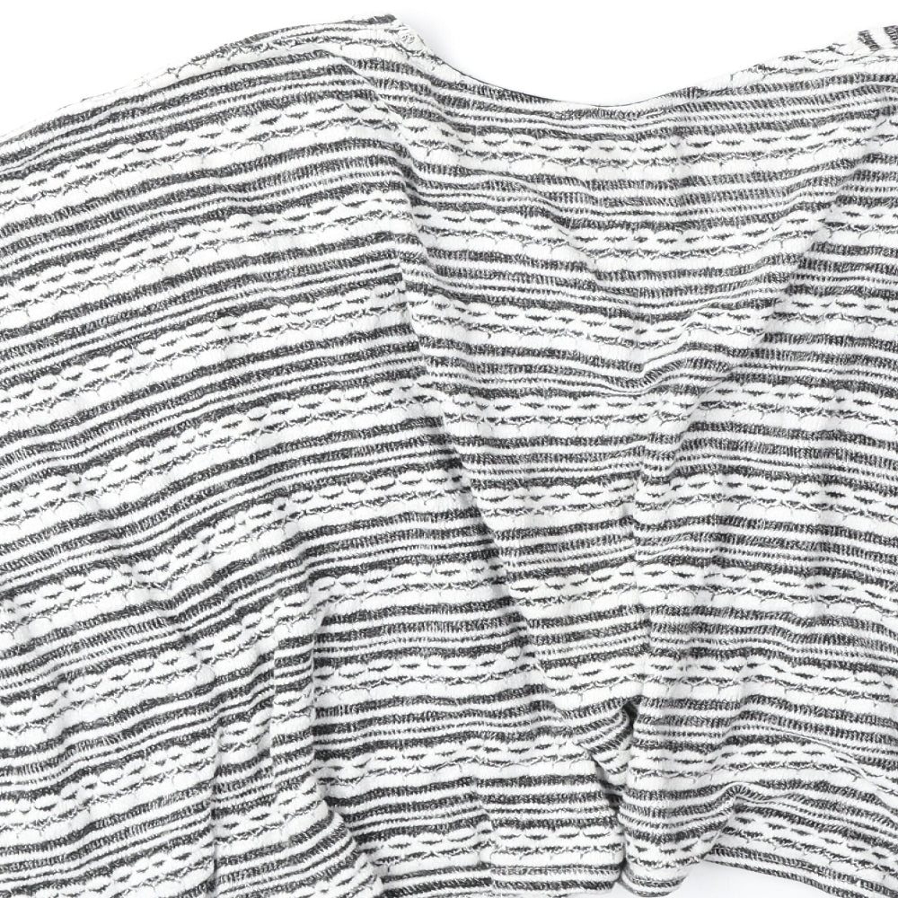 George Womens Grey V-Neck Geometric Viscose Cardigan Jumper Size 10