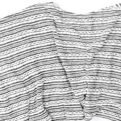 George Womens Grey V-Neck Geometric Viscose Cardigan Jumper Size 10