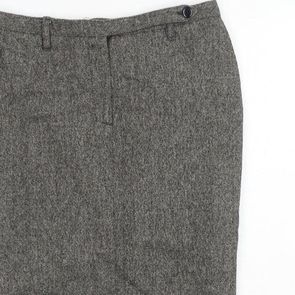 Miss Selfridge Womens Brown Acrylic Straight & Pencil Skirt Size 10 Button