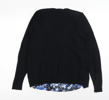 George Womens Black V-Neck Viscose Cardigan Jumper Size 8