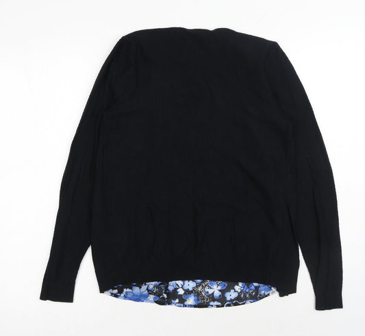 George Womens Black V-Neck Viscose Cardigan Jumper Size 8