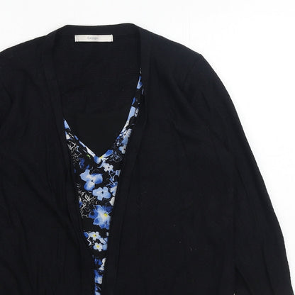 George Womens Black V-Neck Viscose Cardigan Jumper Size 8