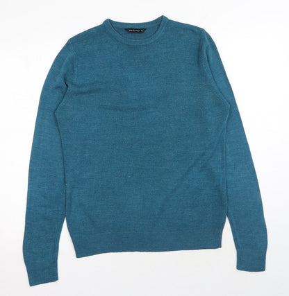 Cedar Wood State Mens Blue Round Neck Acrylic Pullover Jumper Size M Long Sleeve