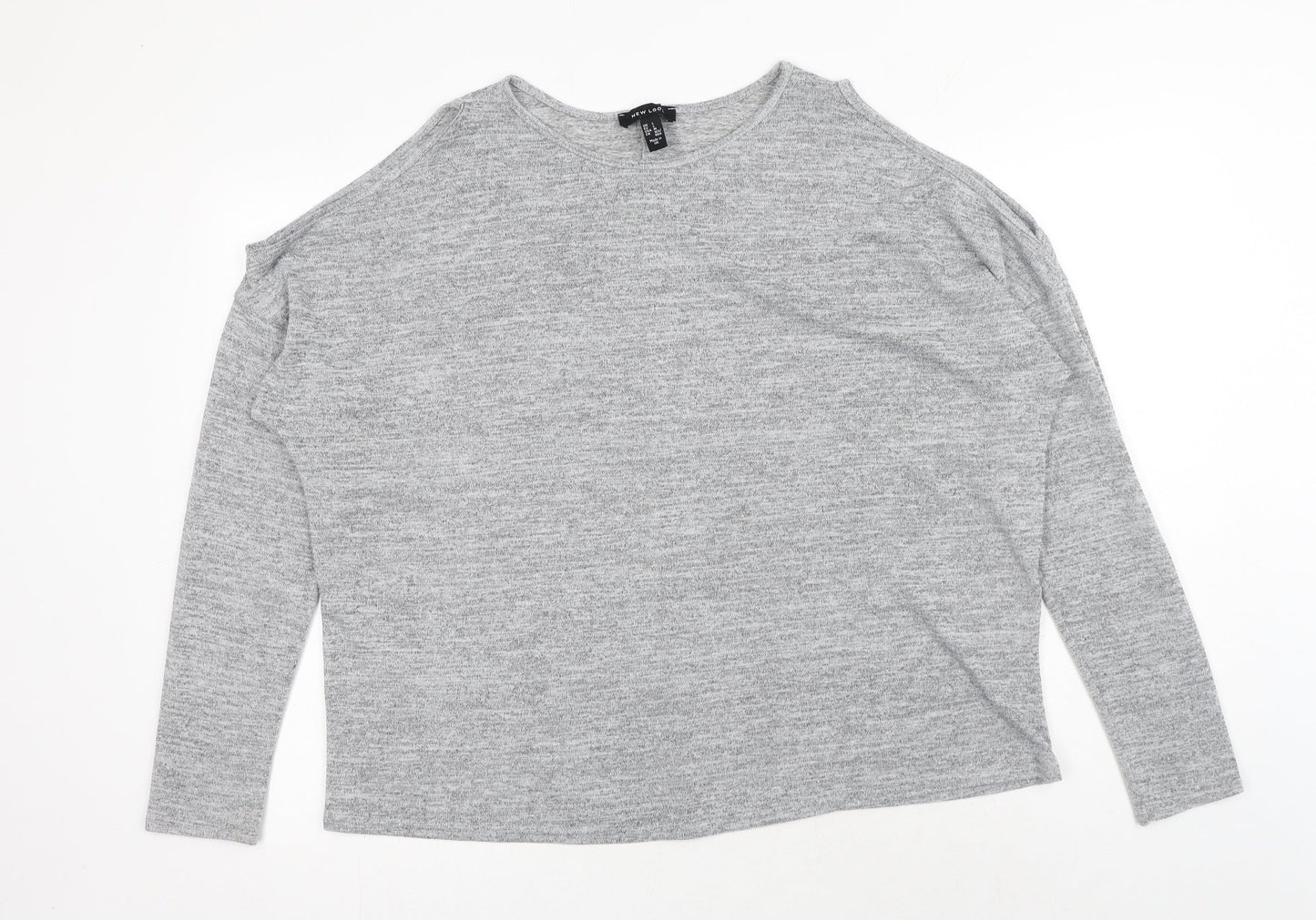 Womens UK Size L New Look Grey Basic Blouse
