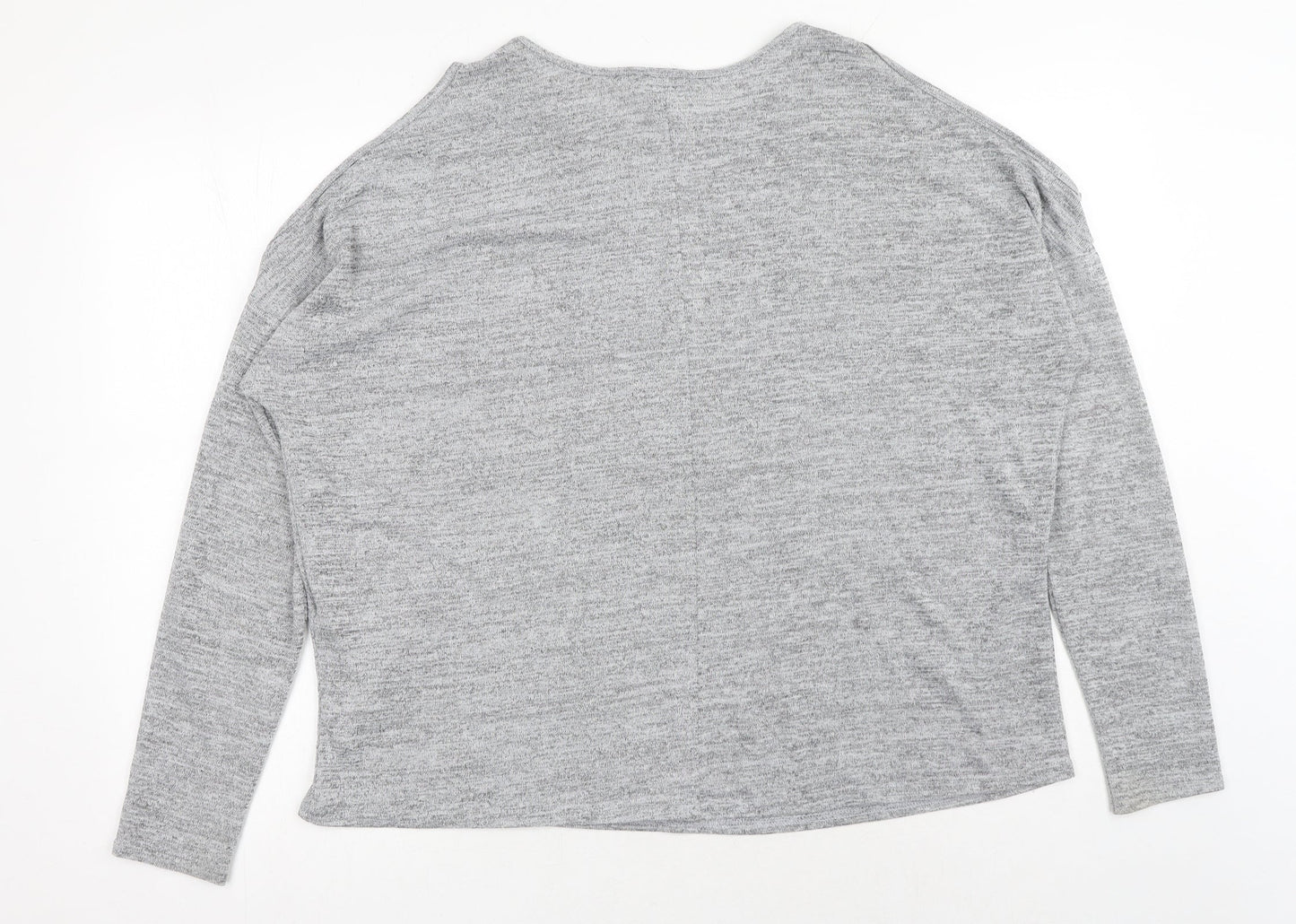 Womens UK Size L New Look Grey Basic Blouse