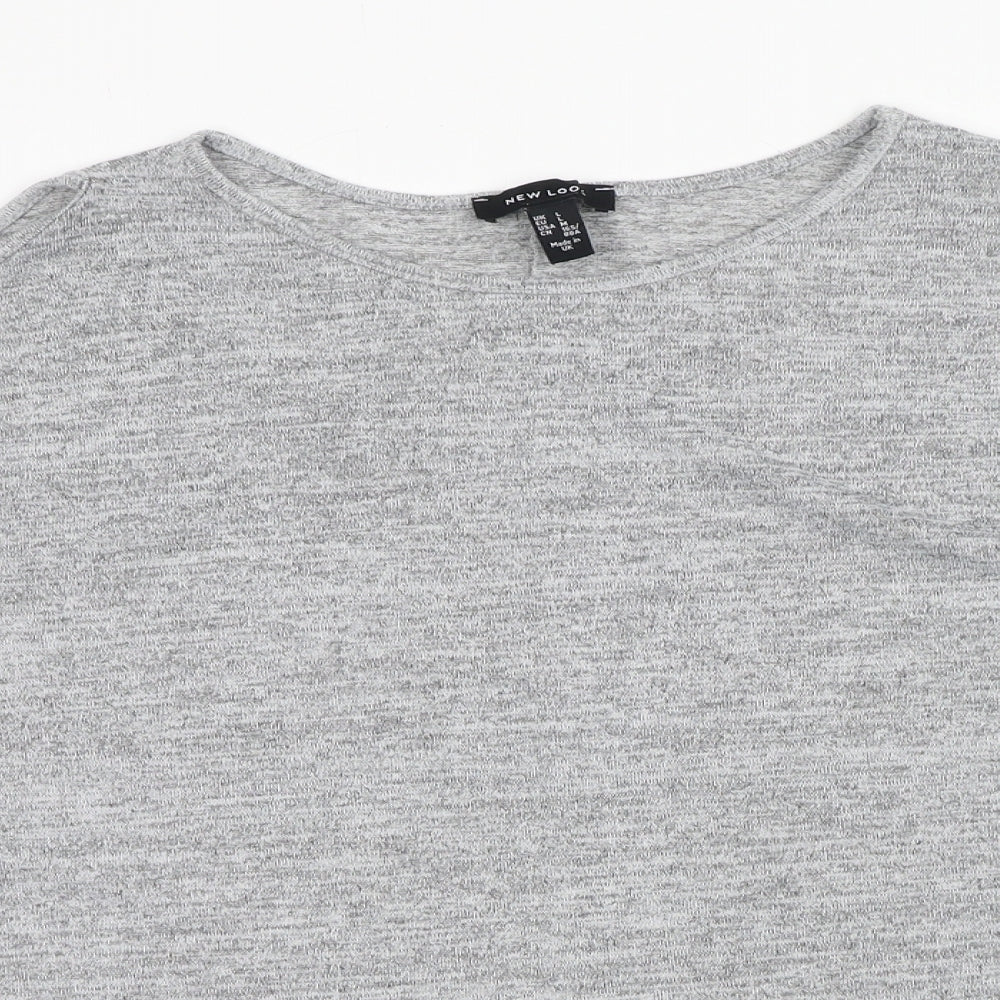 Womens UK Size L New Look Grey Basic Blouse