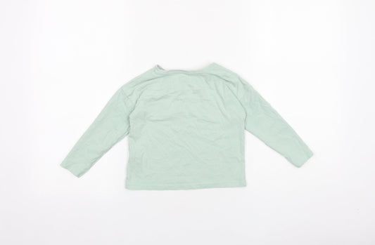 TU Girls Green 100% Cotton Basic T-Shirt Size 3 Years Round Neck Pullover
