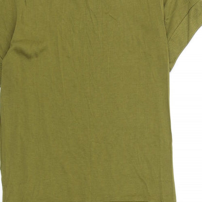 NEXT Womens Green Viscose T-Shirt Dress Size 10 Boat Neck Pullover - Cold Shoulder