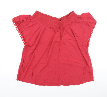 Womens UK Size 12 Peacocks Red Basic Blouse